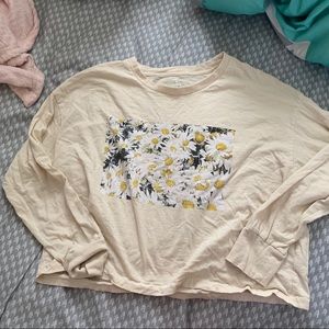 NWOT aerie Cropped Long Sleeve Graphic Tee